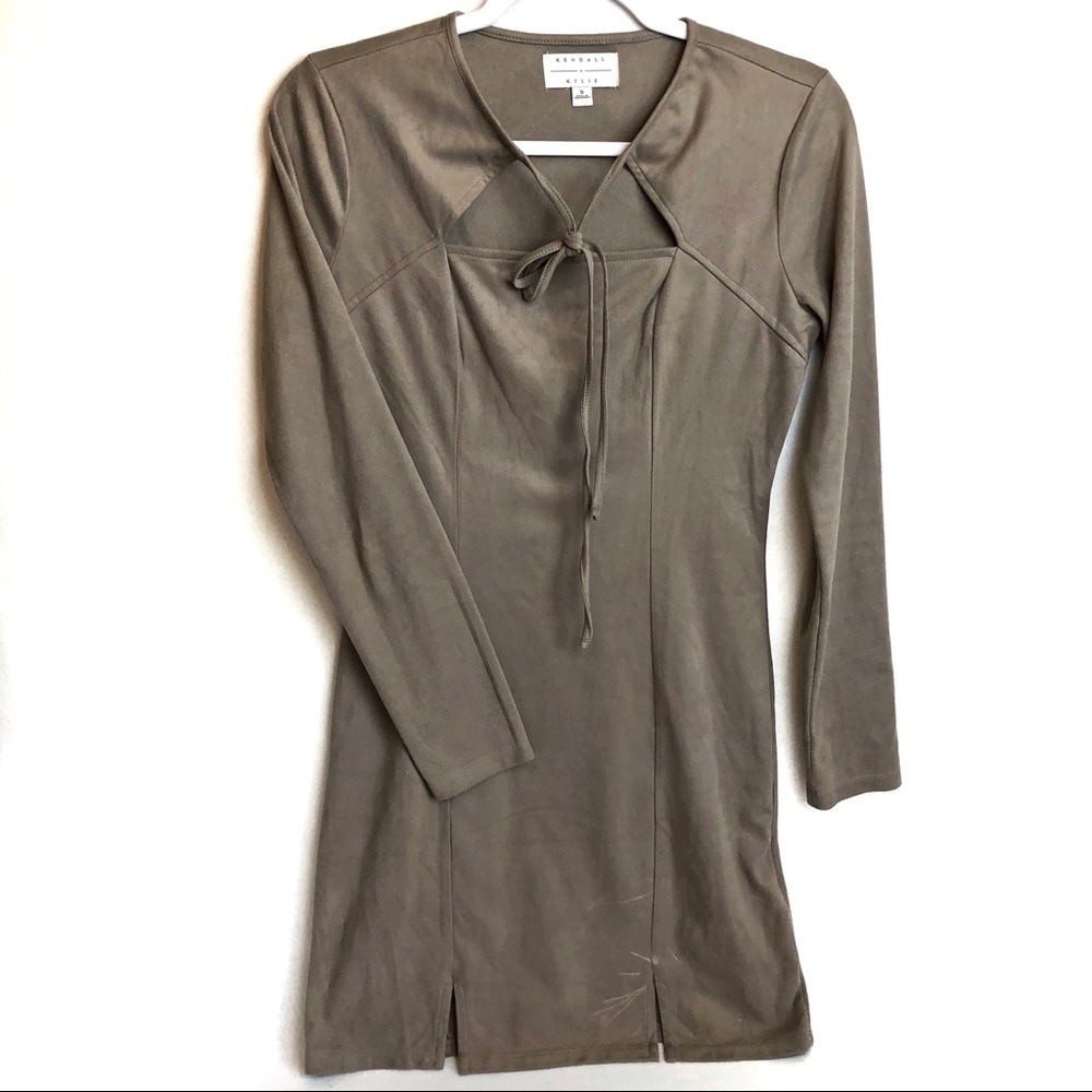 📦 Kendall & Kylie | Faux Suede Long Sleeve Dress - Picture 2 of 8